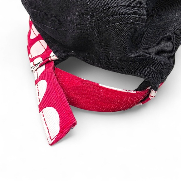 Disney Parks Black Cadet Cap Red Polka Dot Bow Rhinestone Accent Adjustable Hat - Picture 9 of 9